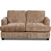 Jill 67" Flared Arm Loveseat in Fawn Brown Velvet